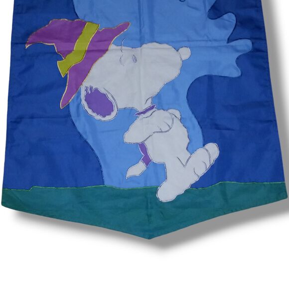 Vintage Snoopy Boo Ghost Applique Yard Garden Flag-40 x 27"-Halloween-Witch Hat - Picture 3 of 7